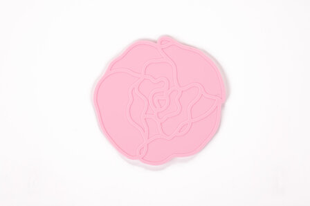 Siliconen Glasonderzetter Peony Light Pink