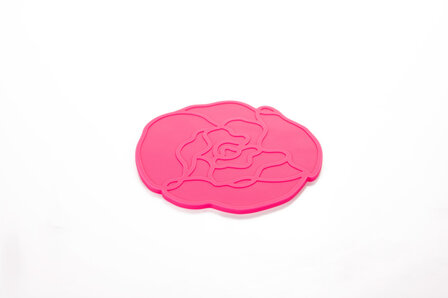 Siliconen Glasonderzetter Peony Dark Pink