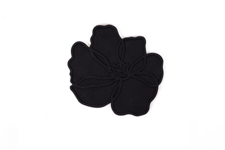 Siliconen Glasonderzetter Poppy Black