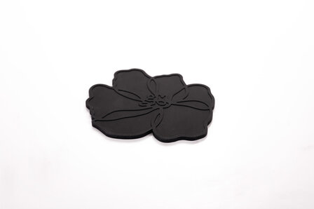 Siliconen Glasonderzetter Poppy Black
