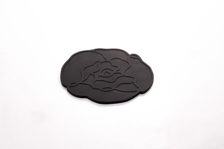 Siliconen Glasonderzetter Peony Black