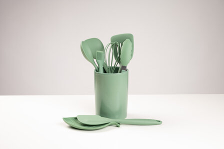 Aardewerk spatelpot Sage Green