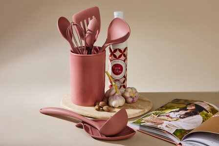 Aardewerk spatelpot Raspberry Pink