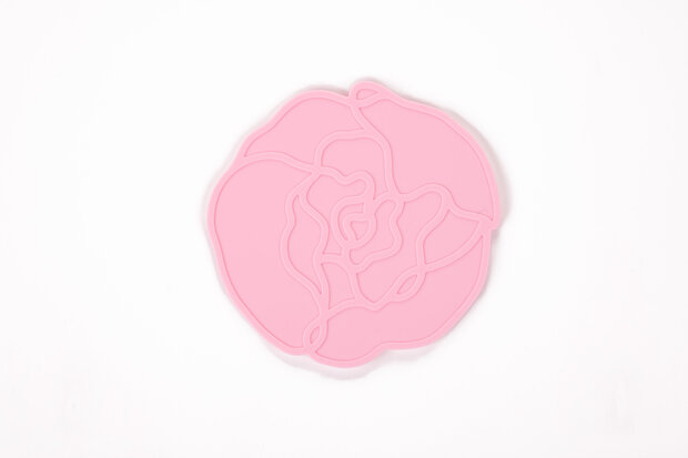 Siliconen Glasonderzetter Peony Light Pink
