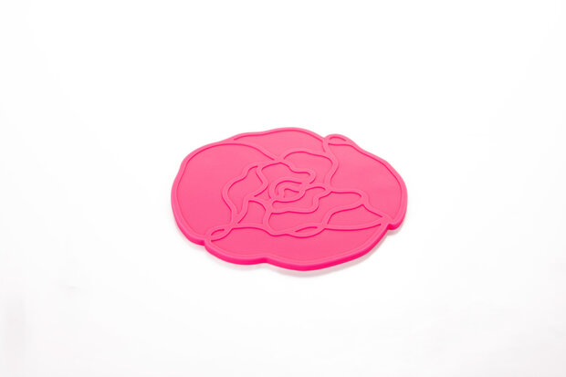 Siliconen Glasonderzetter Peony Dark Pink