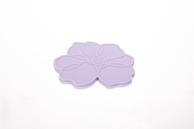 Siliconen Glasonderzetter Anemone Lila