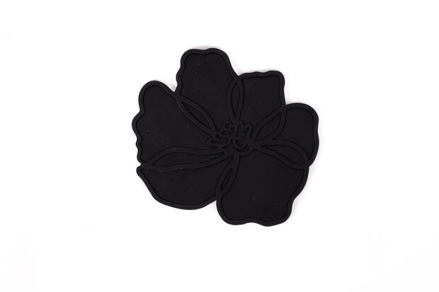 Siliconen Glasonderzetter Poppy Black