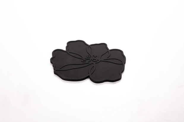 Siliconen Glasonderzetter Poppy Black