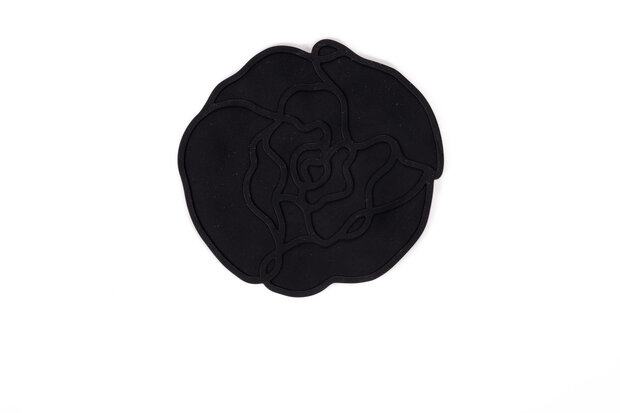 Siliconen Glasonderzetter Peony Black