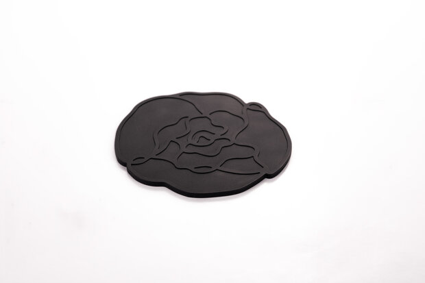 Siliconen Glasonderzetter Peony Black