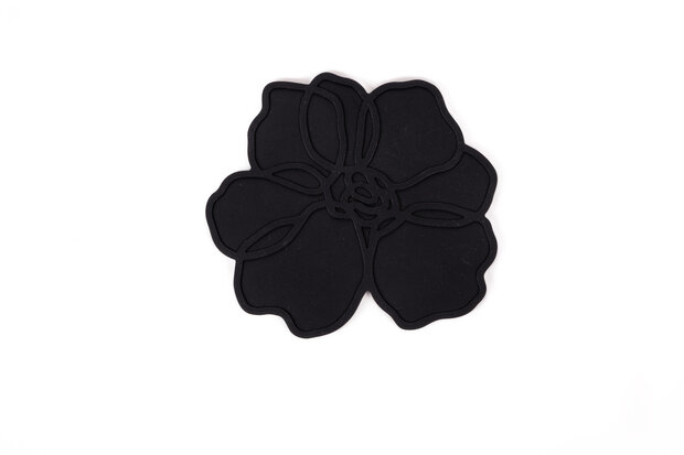 Siliconen Glasonderzetter Anemone Black