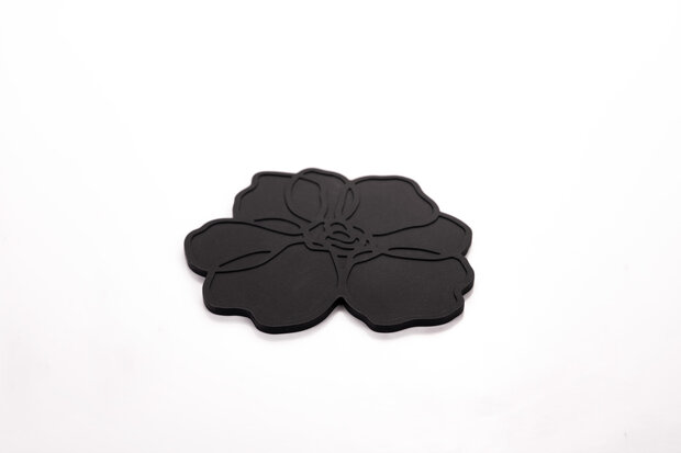 Siliconen Glasonderzetter Anemone Black