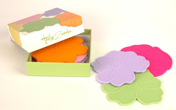 Kartonnen cadeau doosje voor bloemen glasonderzetters
