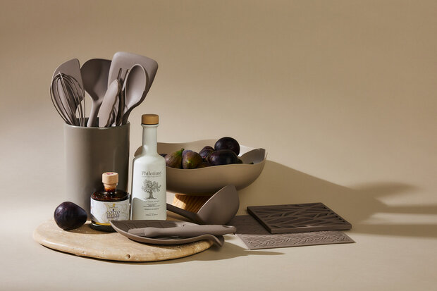 Aardewerk spatelpot Nutmeg Grey